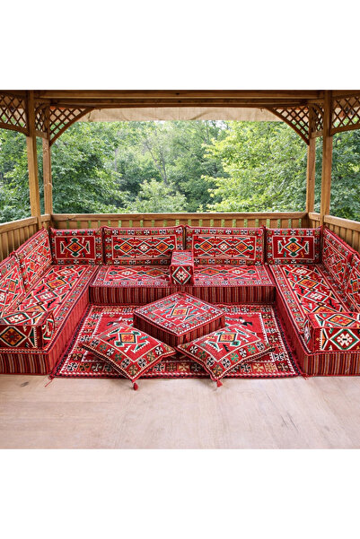 Dekor Köşe Kilim Desenli Köşe Oturma Takımı | 22 DNS Sert Sünger ( Kilim+Heyb...