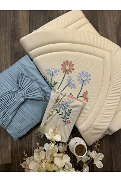 LaFont Prayer rug set, embroidered, consisting of 4 pieces: rug + prayer mat ...