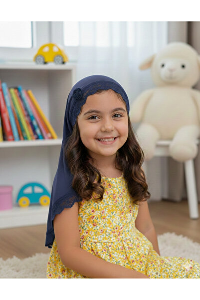 tayuya Dantelli Kız Çocuk Bone - Gül Süslemeli Esnek Viskon Çocuk Bonesi - Öz...