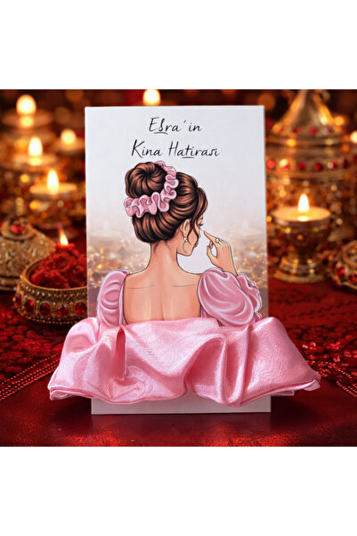 Mapel 10 Adet ÖZEL DİKİM Pembe Saten Toka Kına Hatırası Bride To Be Doğum Gün...