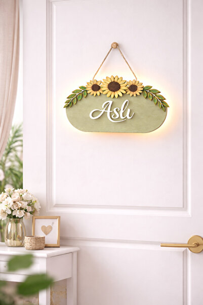 Lazer X Design İsme Özel LEDLİ Bebek Ve Çocuk Odası Ahşap Kapı ve Duvar Süsü ...