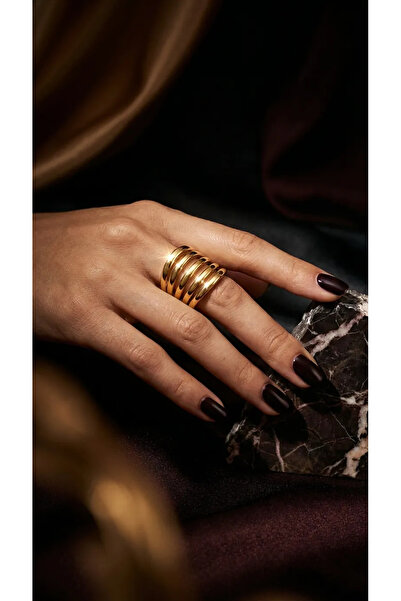 Dorvina 316L Steel Adjustable Gold Color Ring Curved Anti-Tarnish Women's Ring