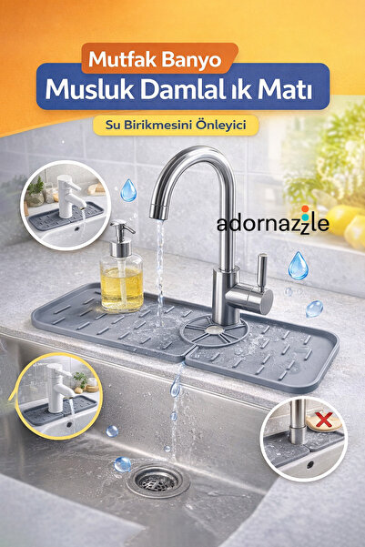 adornazzle Mutfak Banyo Musluk Damlalık Matı, Sabunluk & Süngerlik Alanı, Su ...