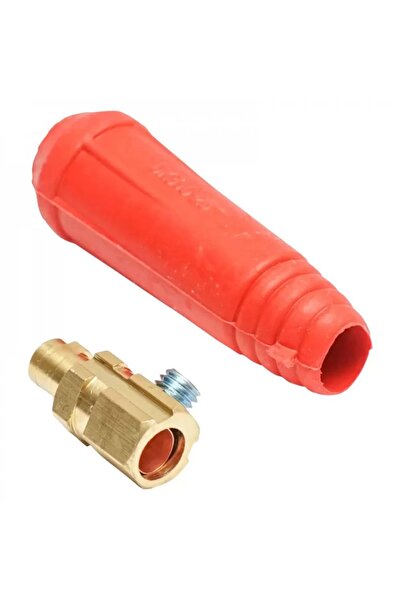 OEM 9mm connector, male Red color, specific for welding cable, FI diameter 10...