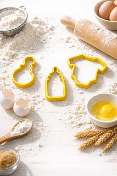 Onflow مجموعة قوالب الكوكيز ذات الطابع الخاص بالأطفال مكونة من 3 قطع - زجاجة ...