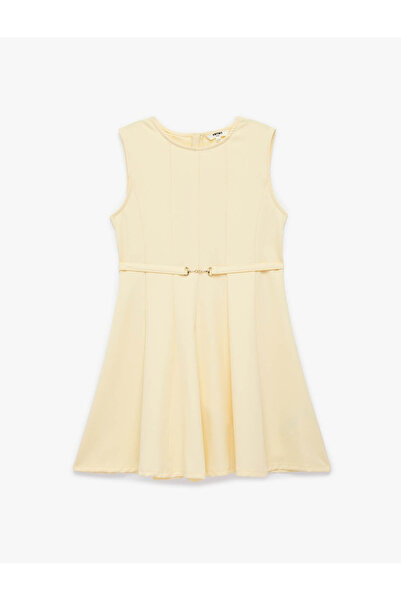 Koton Rochie galbenă pentru fetițe cu detaliu curea 6SKG80061AW