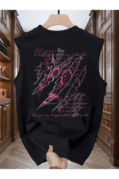 bellanova Silatrend Men's Black Original Printed Oversize Cut Cotton Crew Nec...