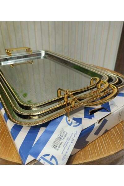 Generic Gold Stainless Steel Tray Set