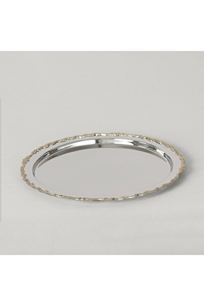 ozbience Vintage 33 cm Dekoratif Çelik Tepsi, Şık ve Zarif Tasarım