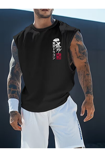 bellanova Silatrend Men's Black Original Printed Oversize Cut Cotton Crew Nec...