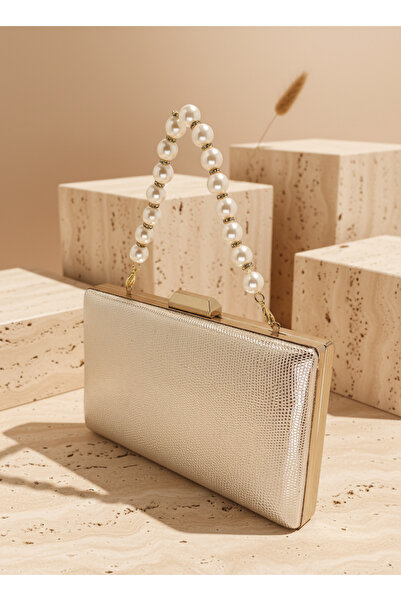 Biçanta Gold Color Snake Shell Pattern Chain Strap Women Evening Dress Bag We...