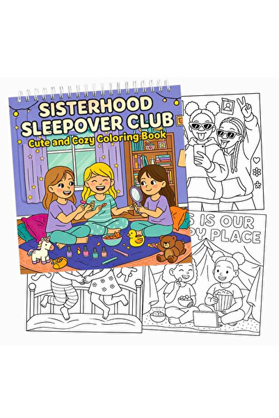 OBRO Anti-Stress Coloring Book for Adults – Sisterhood Sleepover Club, Thick ...