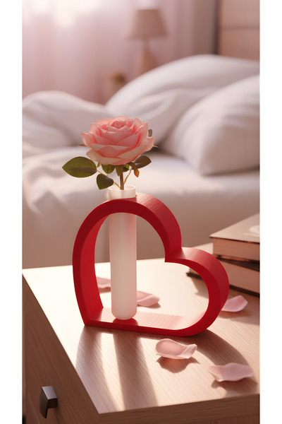 END Design Valentine's Day Heart-Shaped Decorative Figurine and Mini Vase, Ta...