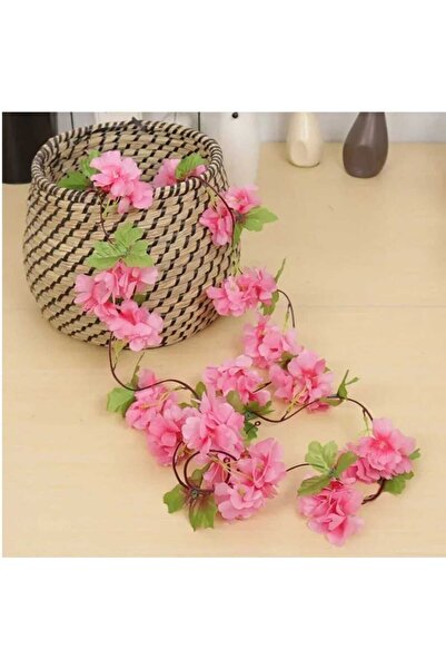 ENRUFLORA Yapay Koyu Pembe Sakura Sarmaşık 220 Cm Sarkan Dolanabilen Salon Ba...