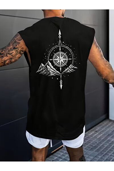 bellanova Silatrend Men's Black Original Printed Oversize Cut Cotton Crew Nec...