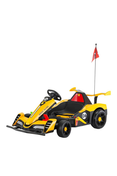 Leno سيارة سباق قابلة لإعادة الشحن بجهد 24 فولت - لون أصفر