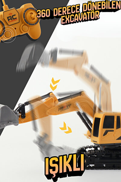 Olomo Uzaktan Kumandalı Dozer - Işıklı Hareketli Kepçe İnşaat Makinesi Şantiy...