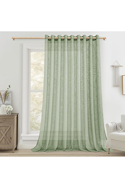 MRTREES Perdea semitransparentă din dantelă verde H240x300L cm 1 bucată