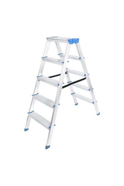 Go İthalat 5+5 ÇİFT BASAMAKLI ALÜMİNYUM METAL MERDİVEN YÜKSEKLİK = 115CM BAŞ GENİŞLİK = 8CM (5224)