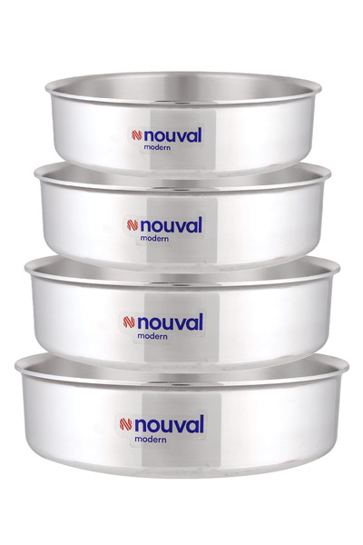 Noval 4-piece round baking and pizza pan set, extra heavy-duty, 24-26-28-30 c...