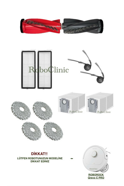 Roboclinic فرشاة بديلة متوافقة مع مكنسة روبوروك كي ريفو سي برو الروبوتية، فلت...