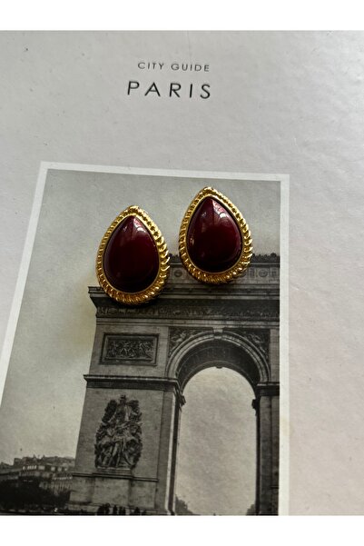 shop Vintage Gold Embellished Burgundy Earrings