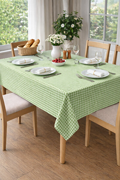 ZEYNO HOME TEKSTİL Pötikareli Masa Örtüsü %100 Pamuk, Dertsiz, Çok Amaçlı Kul...
