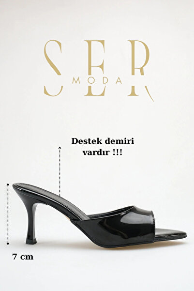 sermoda Heeled Women's Slippers - 7 cm Thin Heeled Pointed Toe Women's Slippe...