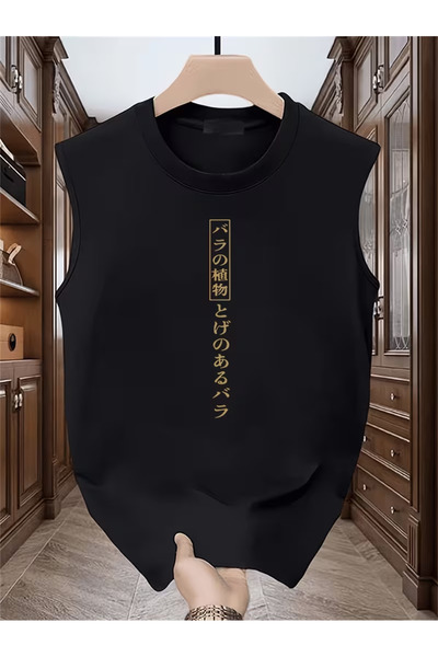 bellanova Silatrend Men's Black Original Printed Oversize Cut Cotton Crew Nec...