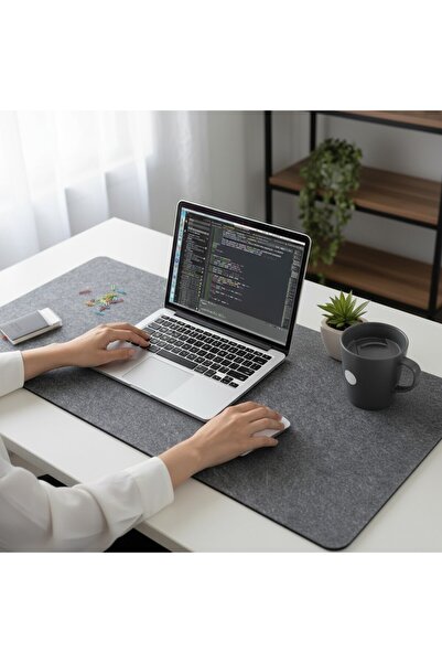 Next Craft Masa Koruyucu Mouse Pad Büyük Keçe Oyuncu Matı 3mm Antrasit Renk 120X60 cm