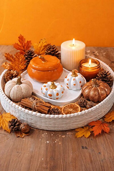 atölye çalıkuşu dekoratif bal kabağı 4'lü set