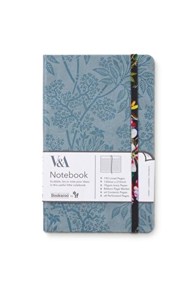 İF V & a Bookaroo A5 Journal Lined Notebook Kilburn Black Floral