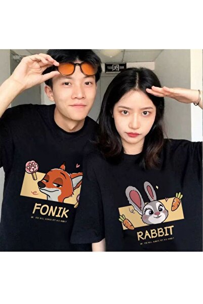 darkopia Tricou oversize unisex cu design combinat pentru cupluri, cu imprime...