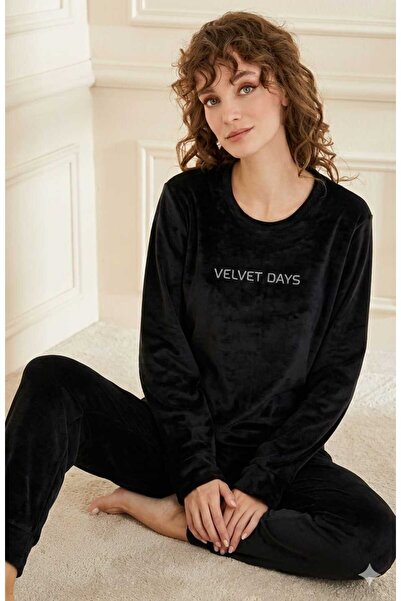 Funny Life ΓΥΝΑΙΚΕΙΟ ΣΕΤ ΠΙΤΖΑΜΑΣ ΒΕΛΟΥΔΙΝΟ ΧΡΩΜΑ ΜΑΥΡΟ - ΣΟΥΠΕΡ ΠΟΙΟΤΗΤΑ