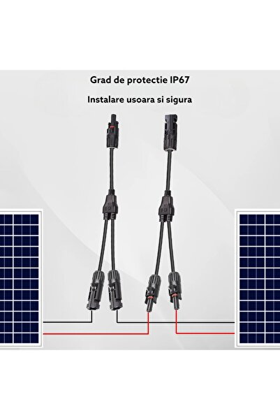 OEM Set conectori MC4 x 2, panou solar fotovoltaic pentru conectare in paralel