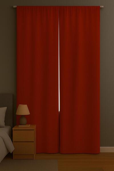 MRC Tekstil Tile Thermal Blackout Light-Proof Blackout Satin Curtain – Maximu...
