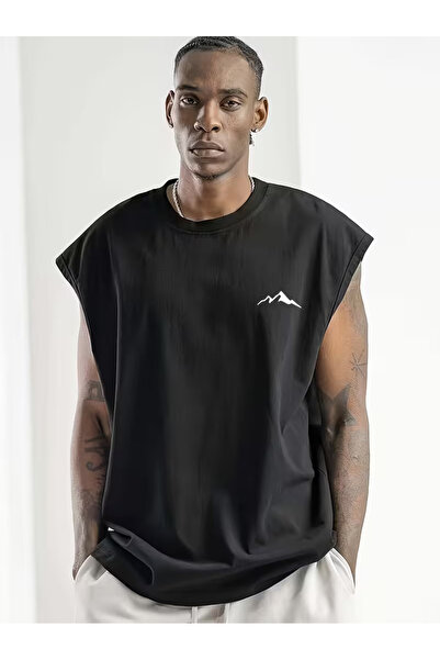 bellanova Silatrend Men's Black Original Printed Oversize Cut Cotton Crew Nec...