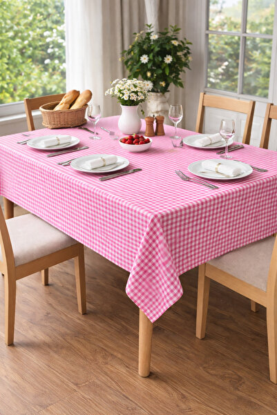 ZEYNO HOME TEKSTİL Pötikareli Masa Örtüsü %100 Pamuk, Dertsiz, Çok Amaçlı Kul...