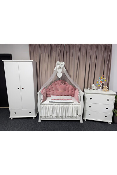 PeppiBambini Lenjerie de patut personalizata 7 piese REGAL Pink -