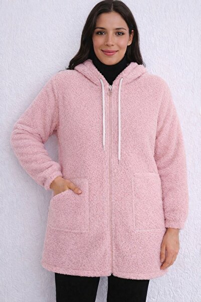 Modaytesettür Welsoft kumaş peluş polar kürklü ceket mont