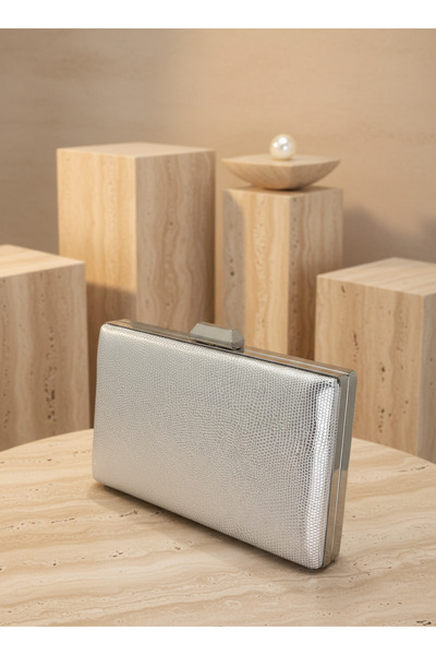 Biçanta Silver Color Snake Shell Pattern Chain Strap Women Evening Dress Bag ...