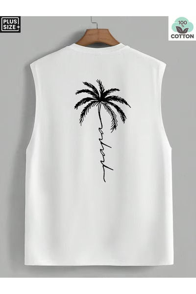 bellanova Sila Trend Men's White Original Printed Oversize Cut Cotton Crew Ne...