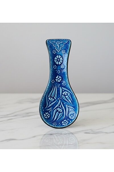 Artiser Turquoise Ceramic Spoon Rest, Hand-Painted Turquoise Ceramic Spoon Re...