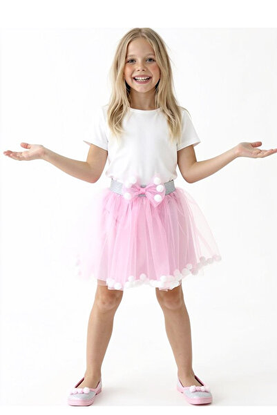 ESİLA KİDS Fusta pentru fetiță Fusta elegantă cu pompon