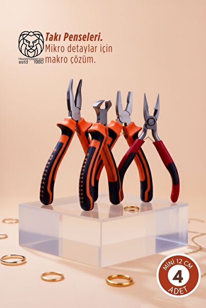 Transformacion 4'lü Profesyonel Takı Tasarım & Hobi Pense Seti (Hassas İşçili...