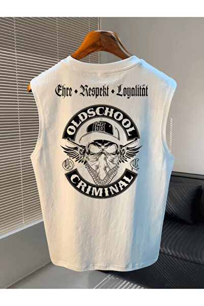 bellanova Sila Trend Men's White Original Printed Oversize Cut Cotton Crew Ne...