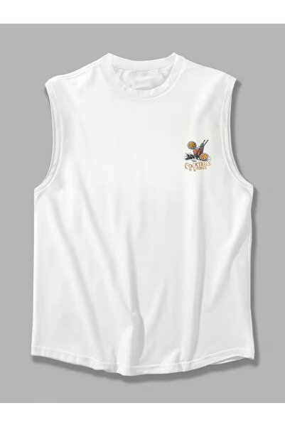 bellanova Sila Trend Men's White Original Printed Oversize Cut Cotton Crew Ne...