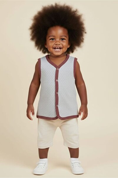 Fuar Baby %100 Pamuk Kapitone Çıtçıtlı Erkek Bebek Yeleği - Yumuşak Dokulu 4 ...