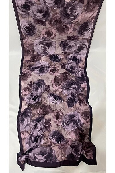 Karfa Scarfs Şal & Eşarp Mor Rose Desenli Bambu Kraş Şal | Hafif & Dökümlü