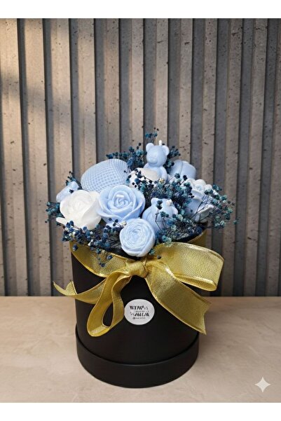 WUW CANDLES Sevgililer Günü Hediyesi Tasarım Solmayan Gül Buketi - Silindir K...